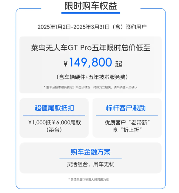 14.98萬起!菜鳥發(fā)布GT Pro全新無人車:L4級自動駕駛 180km續(xù)航