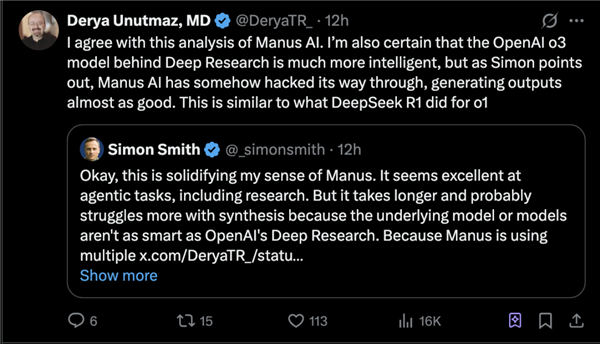 海外AI圈 開始討論Manus